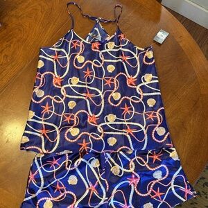 Sea inspired satin PJ set Size M